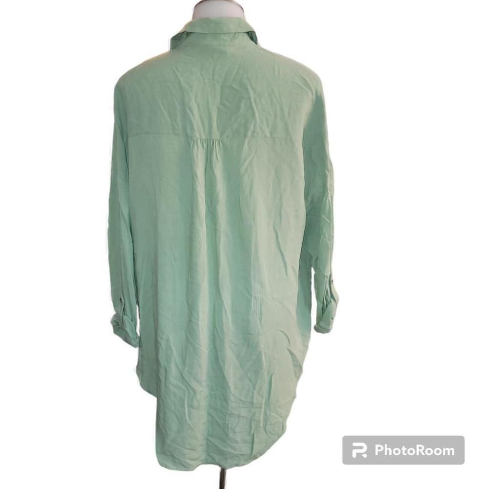 Women's Anthropologie Maeve Green Button Down Shirt Size S - Picture 3 of 8